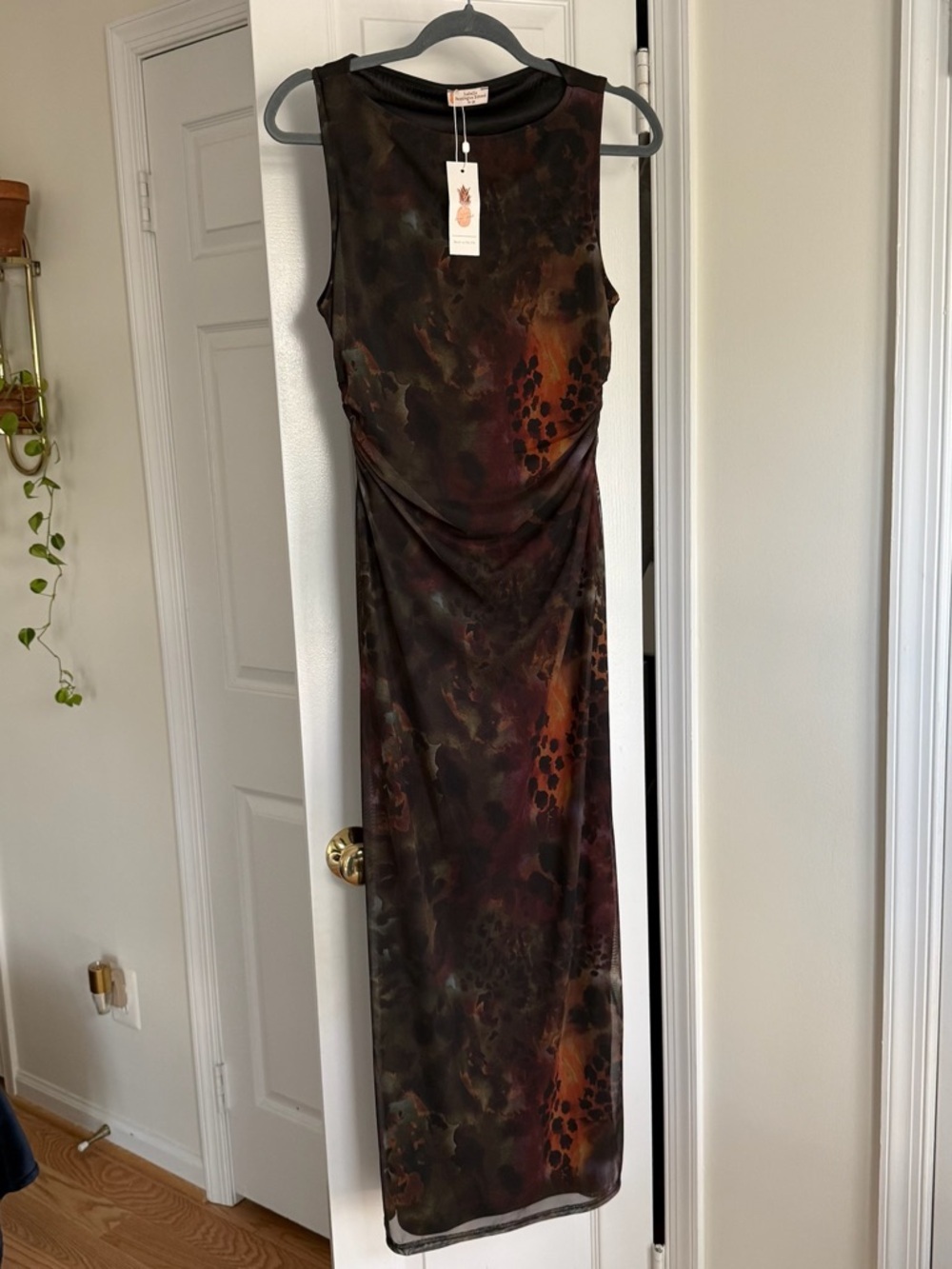 ASOS NWT Animal Print Dress Mesh Isabelle Pennington-Edmead Marigot Midaxi US 10